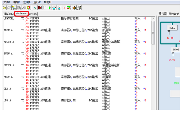 RISC結構模型計算機實時圖形調試界面